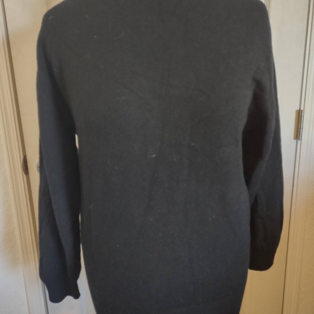 Barbour Black High-Neck 100% Pure New Wool Sweater Scotland M 150089